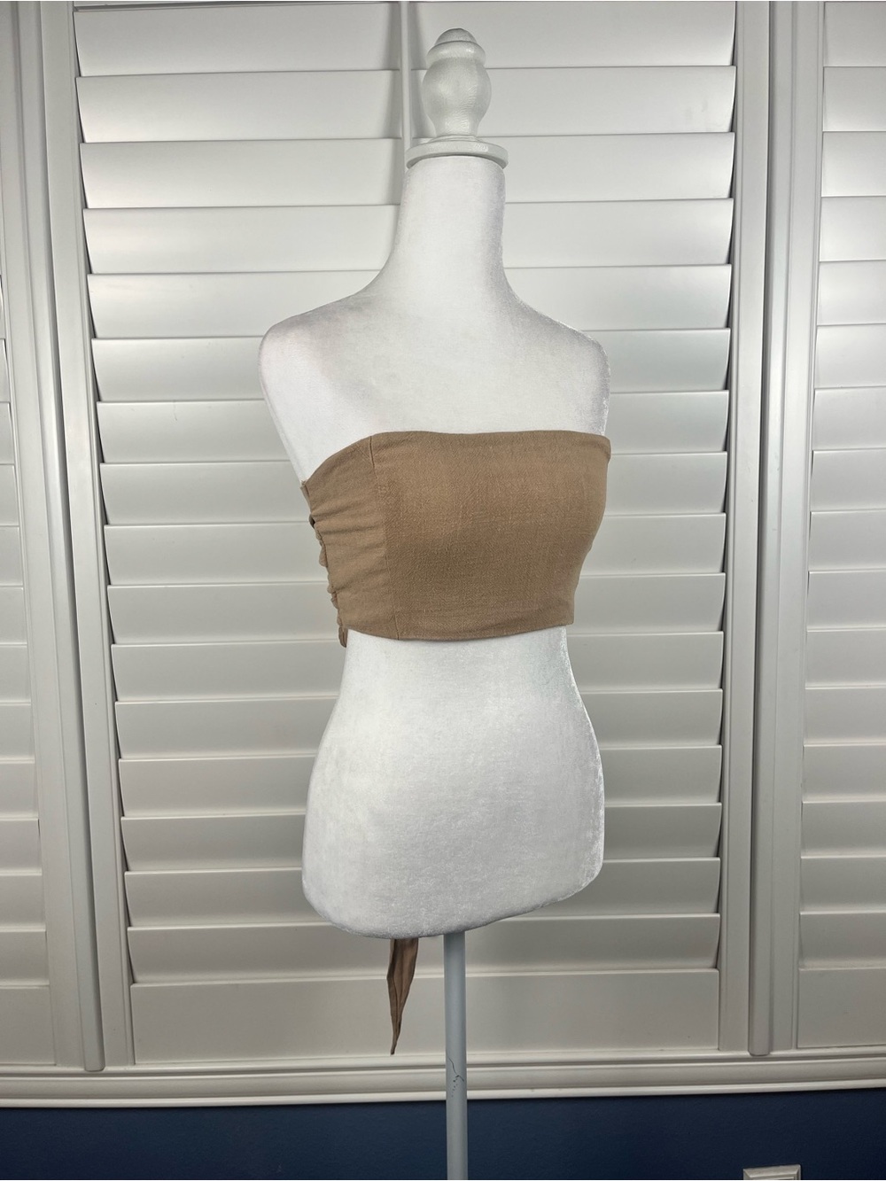 Fashion Nova Strapless Tube crop Top in Tan Brown size xs